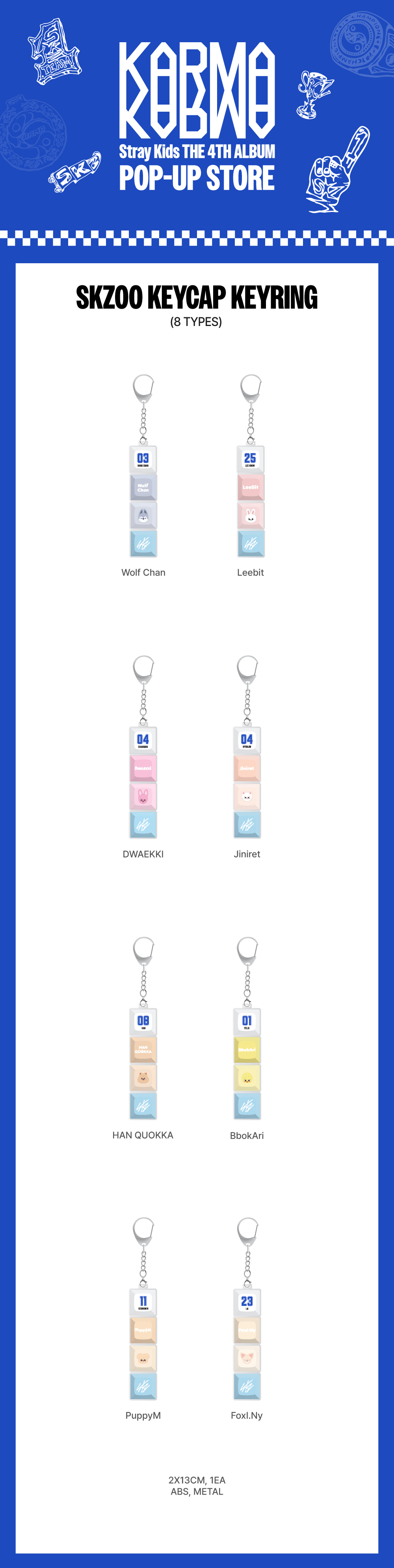 Stray Kids Karma SKZOO Keycap Keyring
